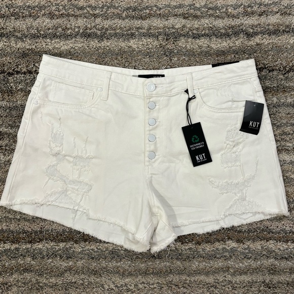 KUT From The Kloth High Rise Jane Shorts Sz 16 NWT | KUT High Rise Denim Shorts - Picture 1 of 14
